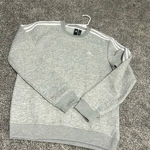 ADIDAS Sz SMALL Gray Women's Sweater Raised Letters Unique n HTF